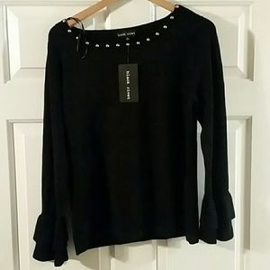 Womens Black Rivet Small Top
